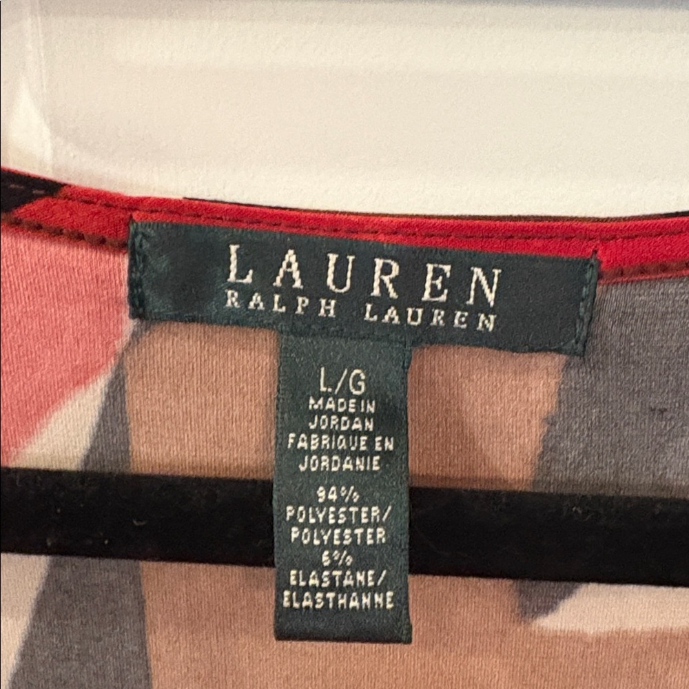 Ralph Lauren Red and Tan Geometric Dress - Picture 2 of 7